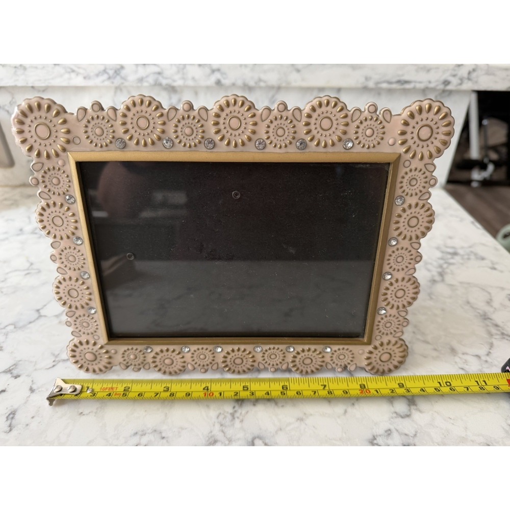 Fetco rhinestone picture frame gold Silver Peach Pink Ornate Y2K romantic 5x7